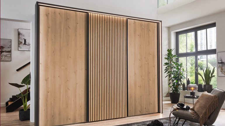 Click here to read more. <p>The Denver wardrobe collection from Wiemann offers an efficient and contemporary storage solution for all bedrooms. </p>